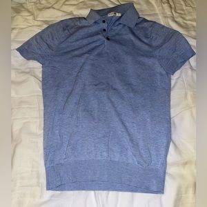 Suitsupply Cotton Silk Light Blue Polo Size M